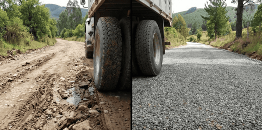 Geomallas para refuerzo y estabilidad en caminos temporales